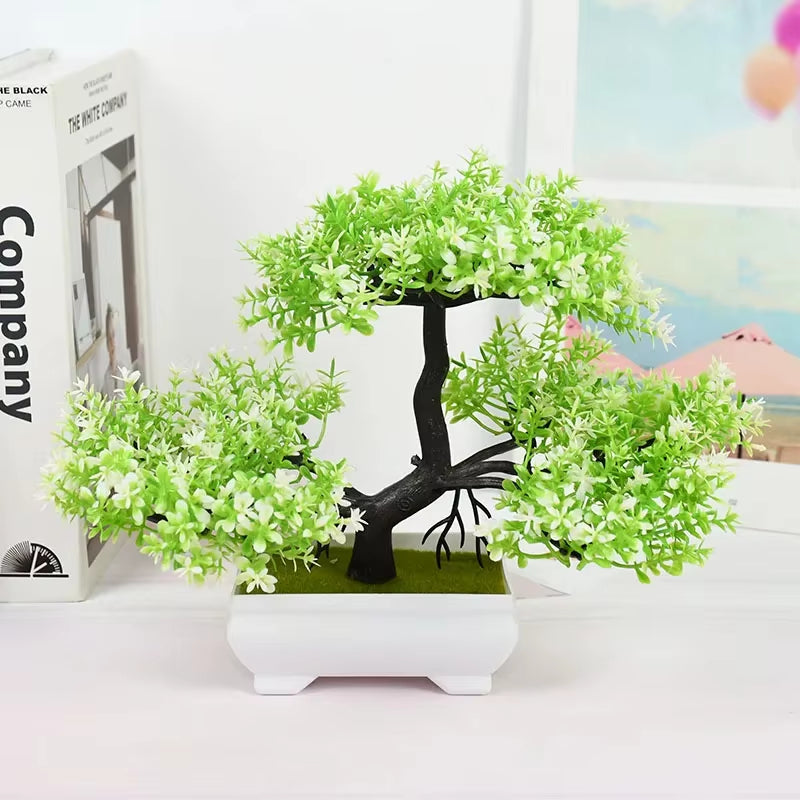 Artificial Plants Bonsai Small Tree Pot Fake Plant Flowers Potted Ornaments for Home Room Table Decoration Hotel Garden Decor