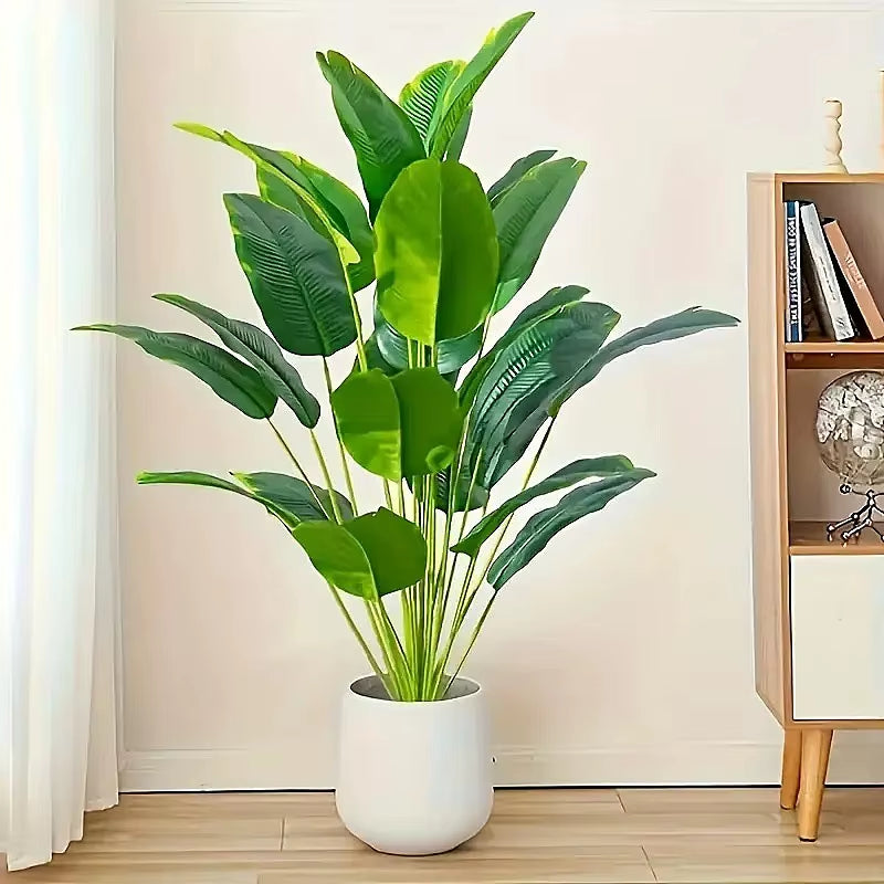 Transform Your Space with a Lush 1 Pcs Artificial Banana Tree - Realistic Palm Leaf Monstera for Stunning Home Decoration