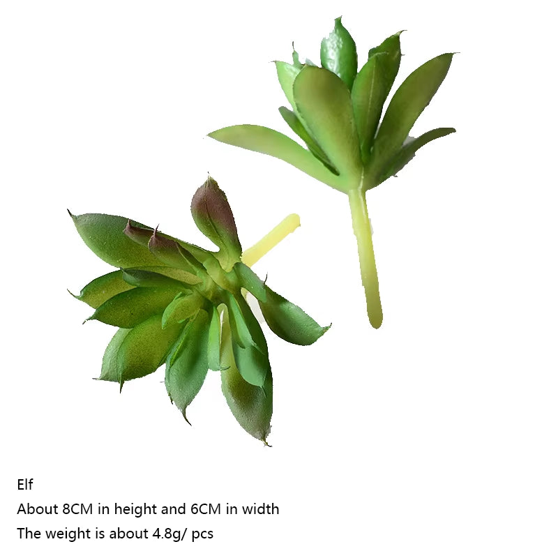 12Pcs Artificial Succulents Plants Green Faux Succulent Plant Home Garden Small Bonsai Decor Flower Desktop Fake Plants