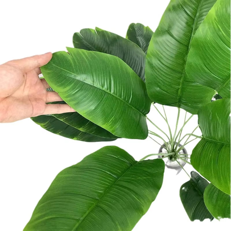 Transform Your Space with a Lush 1 Pcs Artificial Banana Tree - Realistic Palm Leaf Monstera for Stunning Home Decoration