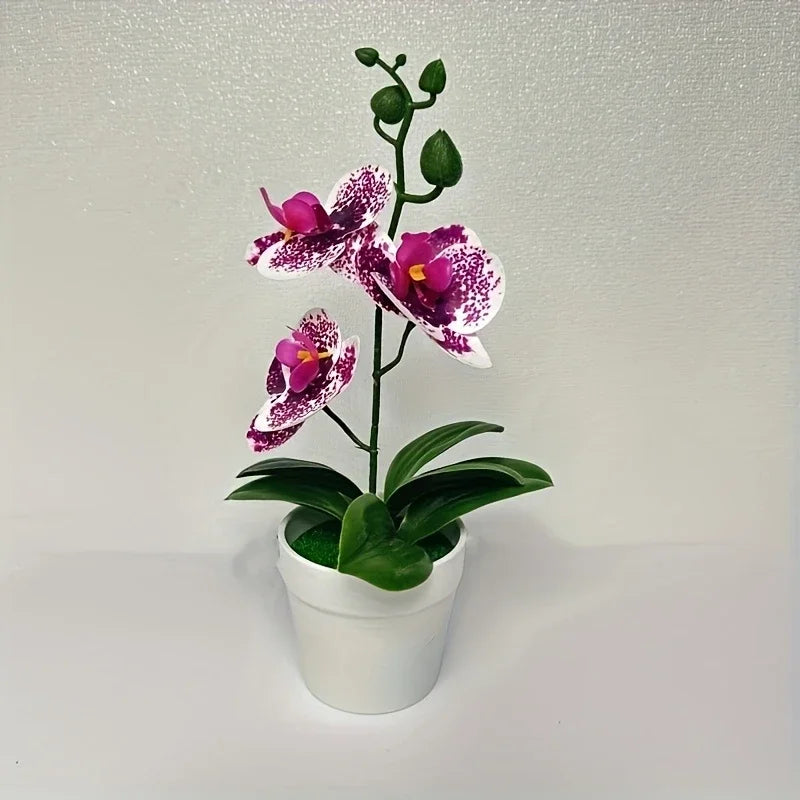 Exquisite Artificial Orchid for Home and Office - Perfect Decorative Accent for Living Rooms and Dining Tables, Fade-Resistant Elegance