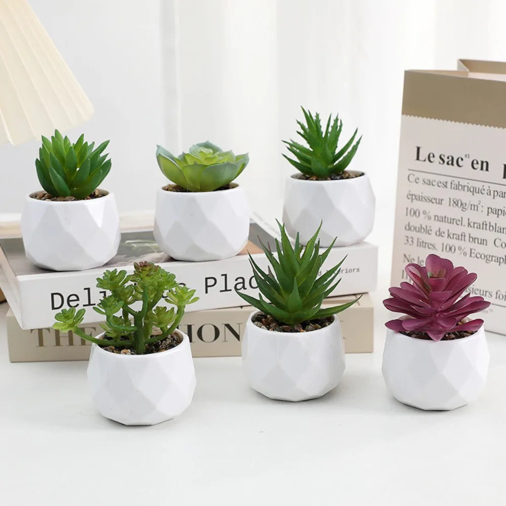 Charming Mini Evergreen Artificial Succulent - Perfect Bonsai Cactus for Home Decor