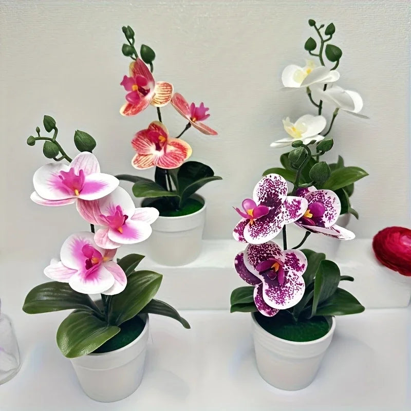 Exquisite Artificial Orchid for Home and Office - Perfect Decorative Accent for Living Rooms and Dining Tables, Fade-Resistant Elegance