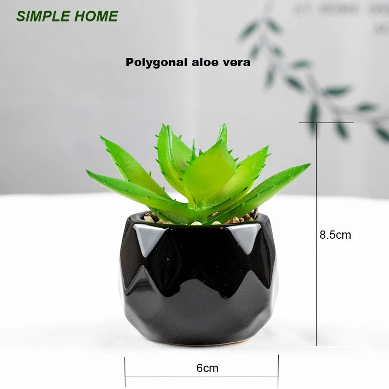 Vibrant Artificial Succulent Bonsai Plant with Elegant Pottery for Stunning Office and Home Decor