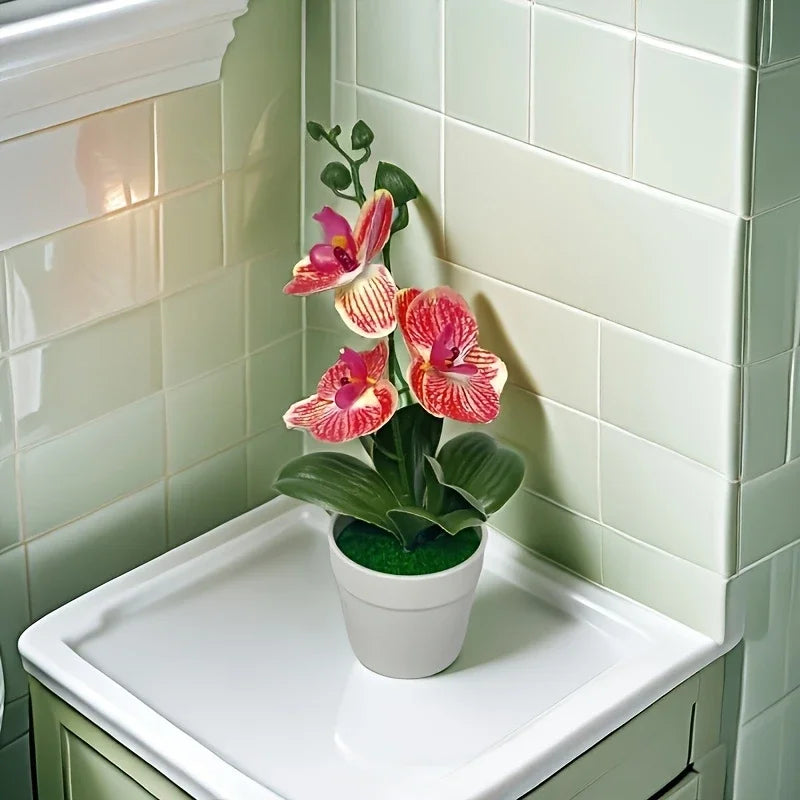 Exquisite Artificial Orchid for Home and Office - Perfect Decorative Accent for Living Rooms and Dining Tables, Fade-Resistant Elegance