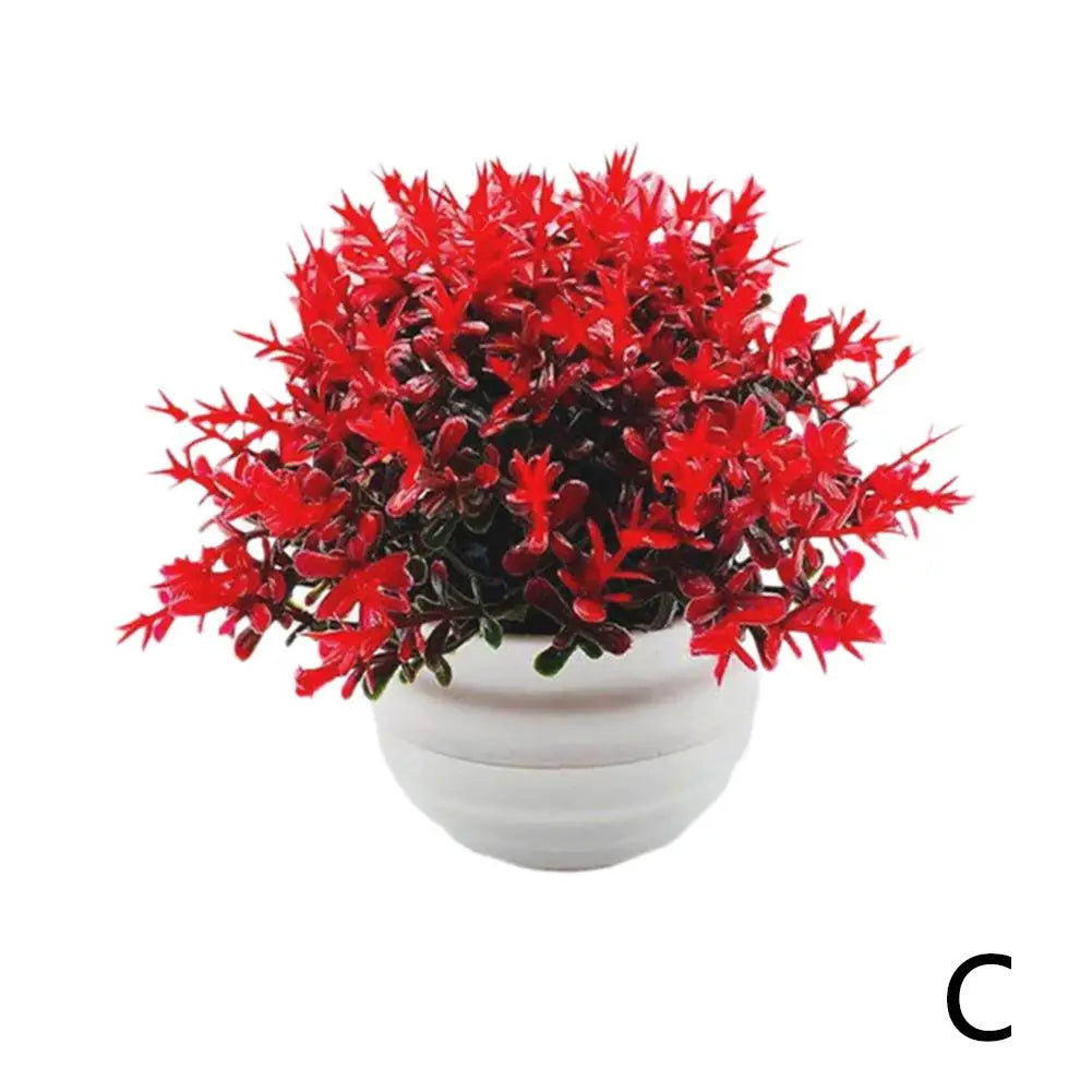 Vibrant Artificial Plant Pot Set - Lifelike Potted Grass for Home and Office Decor