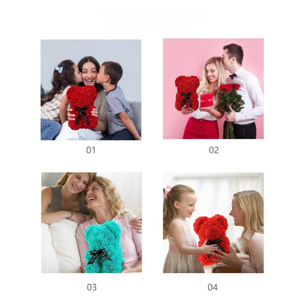 Charming Eternal Rose Teddy Bear - The Perfect Gift for Mother's Day, Valentine's Day, Birthdays, and Anniversaries