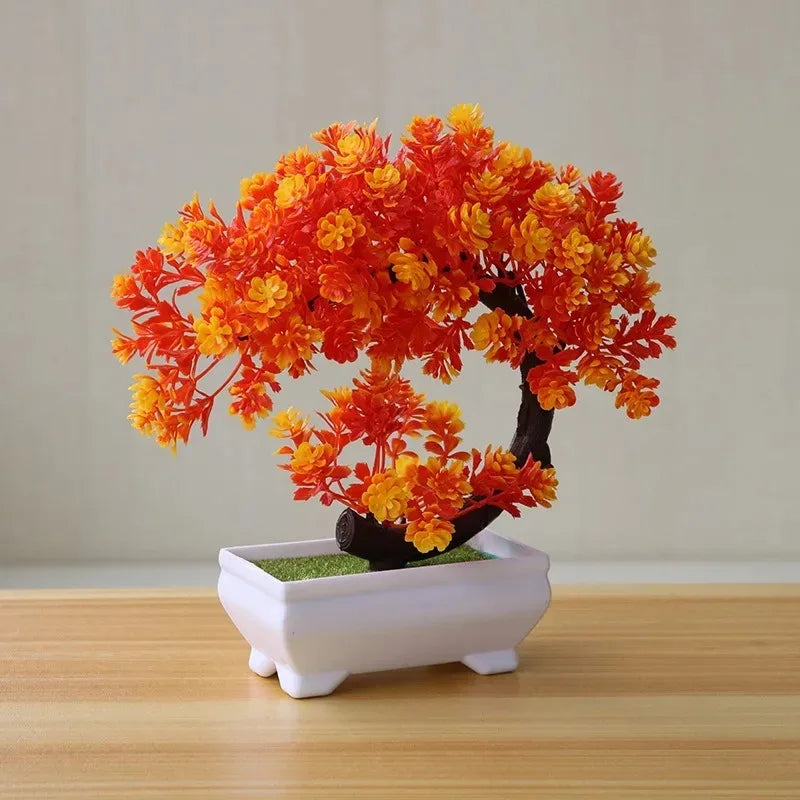 Stunning Artificial Bonsai Tree - Realistic Potted Fake Flowers for Home and Wedding Decor