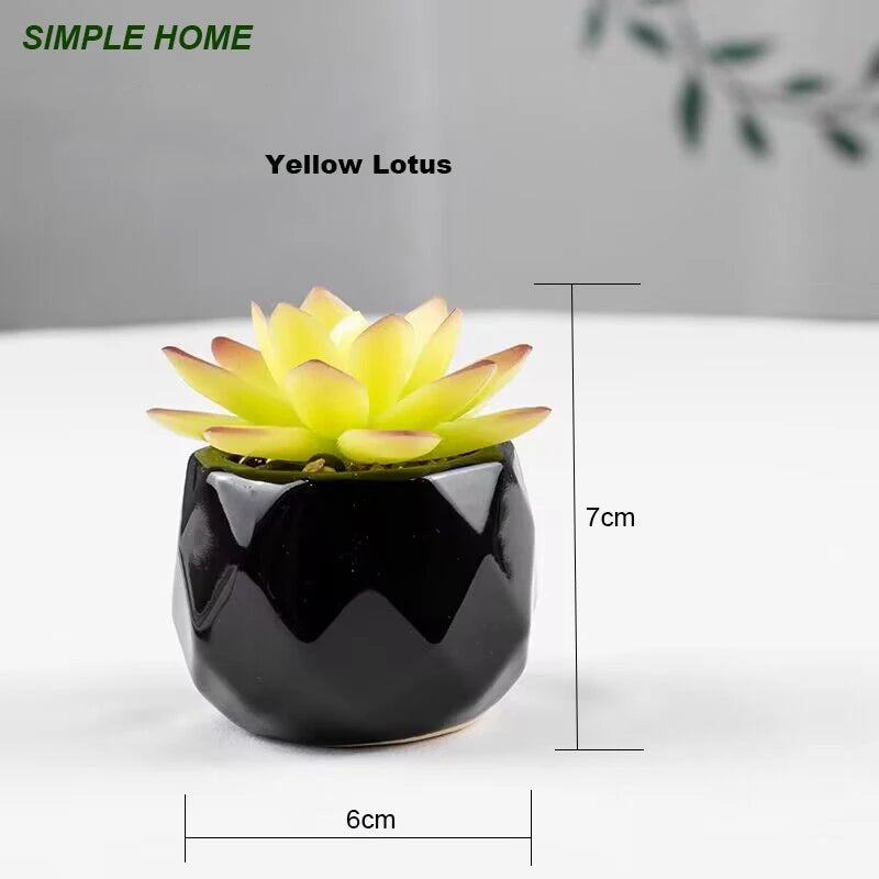 Vibrant Artificial Succulent Bonsai Plant with Elegant Pottery for Stunning Office and Home Decor