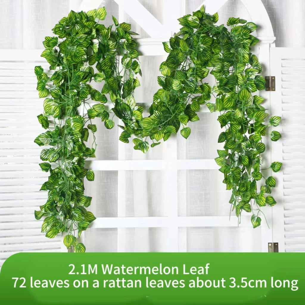 Lush 2.1M Green Ivy Leaf Hanging Vine - Stunning Silk Garland for Home, Garden & Wedding Decor