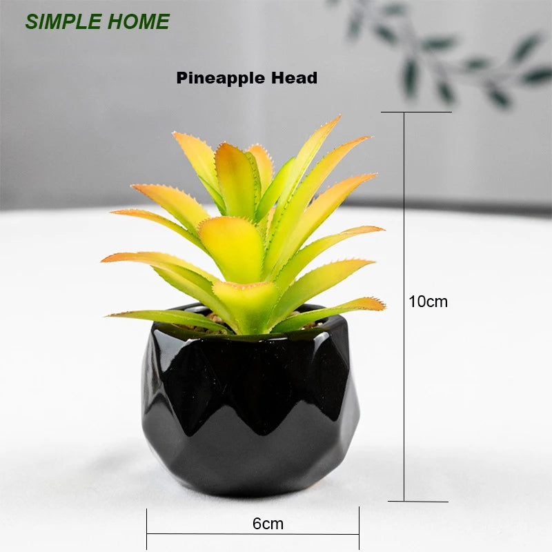 Vibrant Artificial Succulent Bonsai Plant with Elegant Pottery for Stunning Office and Home Decor
