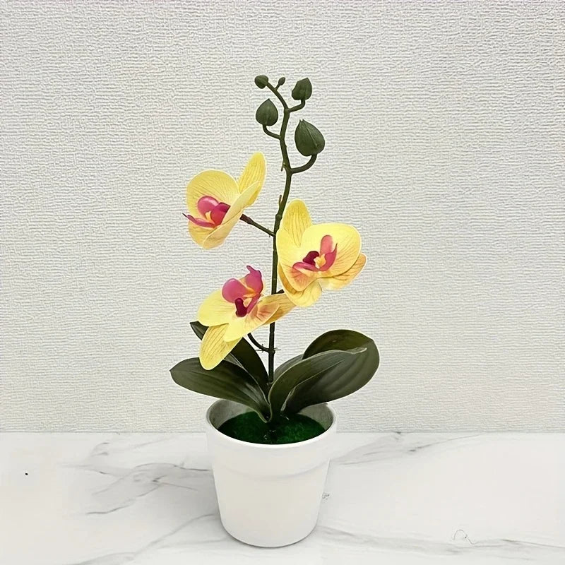 Exquisite Artificial Orchid for Home and Office - Perfect Decorative Accent for Living Rooms and Dining Tables, Fade-Resistant Elegance
