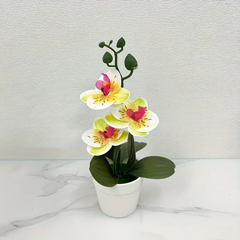 Exquisite Artificial Orchid for Home and Office - Perfect Decorative Accent for Living Rooms and Dining Tables, Fade-Resistant Elegance