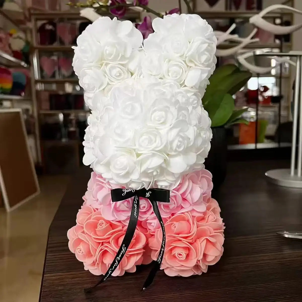 Stunning 25Cm Eternal Artificial Rose Rabbit - Perfect Romantic Gift for Birthdays, Anniversaries, and Weddings - Ideal Home Decor for Every Occasion