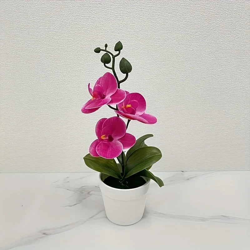 Exquisite Artificial Orchid for Home and Office - Perfect Decorative Accent for Living Rooms and Dining Tables, Fade-Resistant Elegance