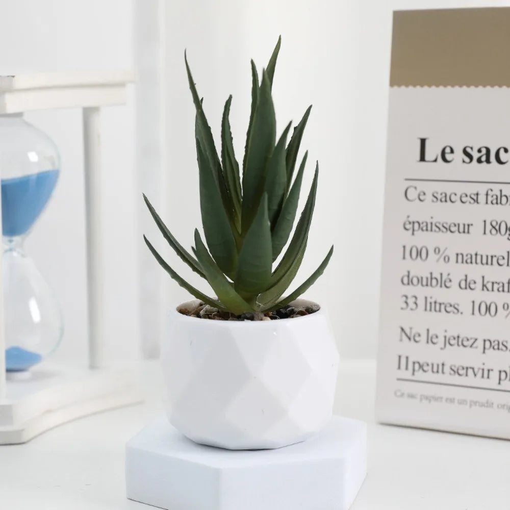 Charming Mini Evergreen Artificial Succulent - Perfect Bonsai Cactus for Home Decor