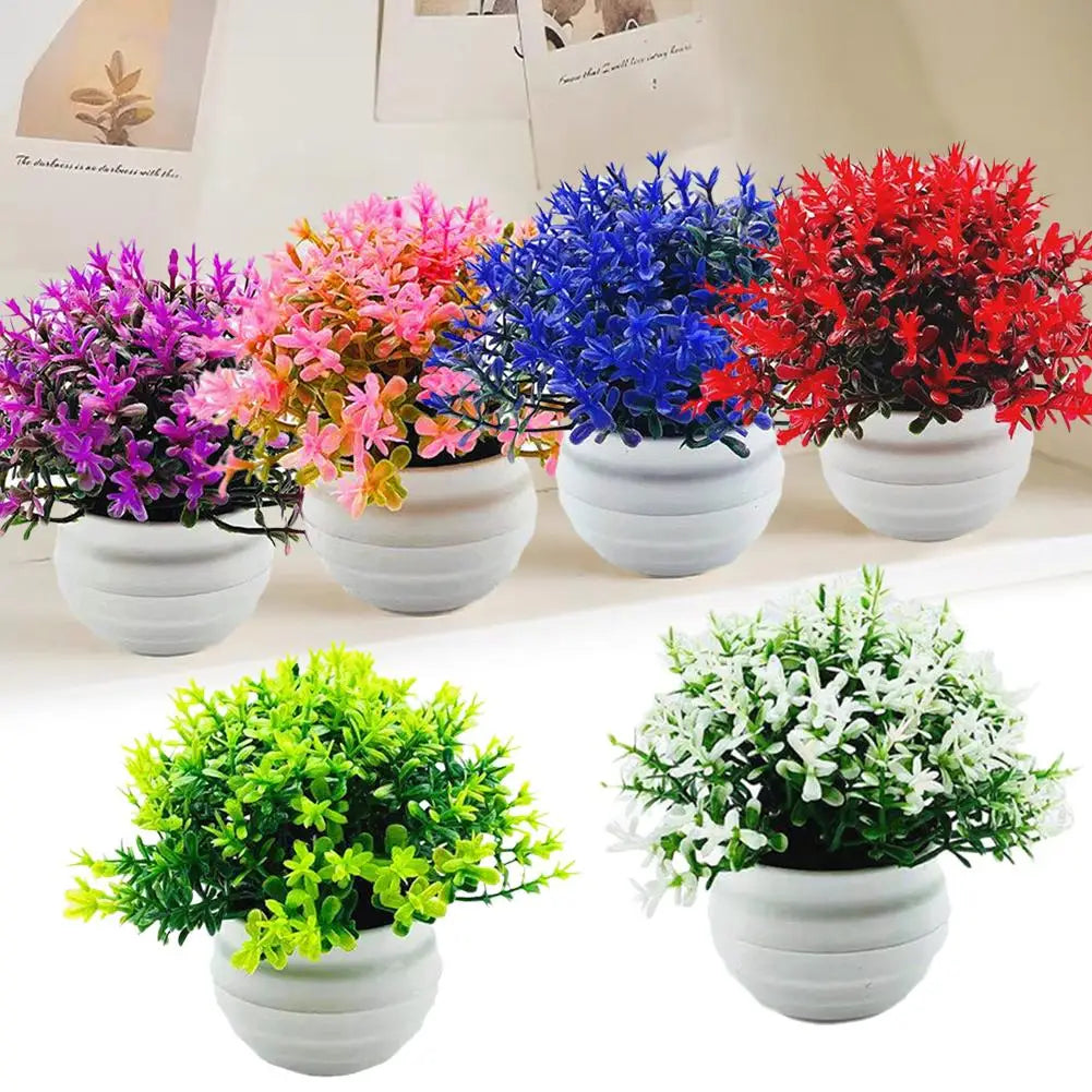 Vibrant Artificial Plant Pot Set - Lifelike Potted Grass for Home and Office Decor