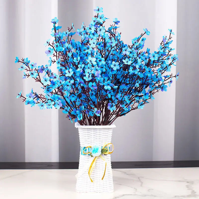 Stunning Artificial Blue Babysbreath Bouquet - Perfect for Home, Weddings, and Festive Celebrations!