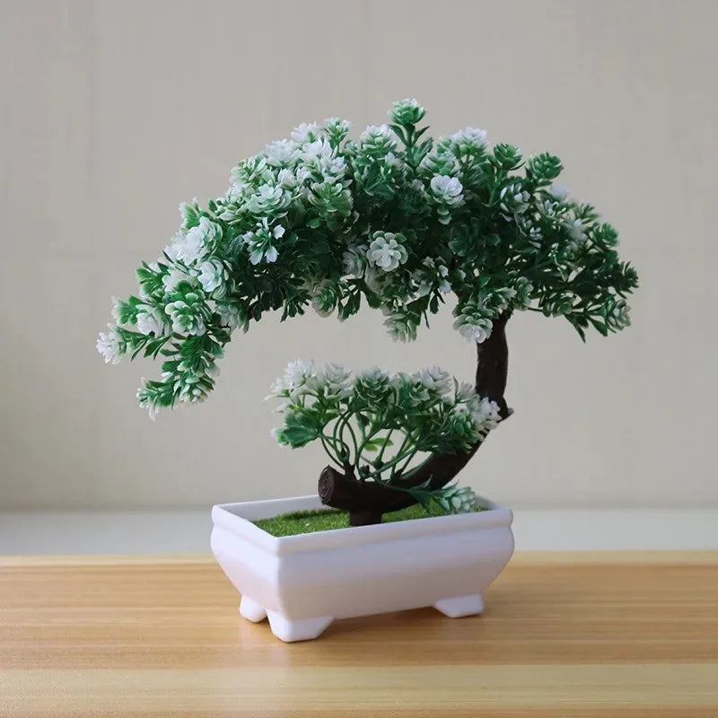 Stunning Artificial Bonsai Tree - Realistic Potted Fake Flowers for Home and Wedding Decor