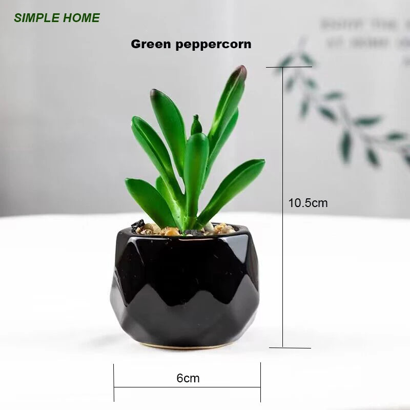 Vibrant Artificial Succulent Bonsai Plant with Elegant Pottery for Stunning Office and Home Decor