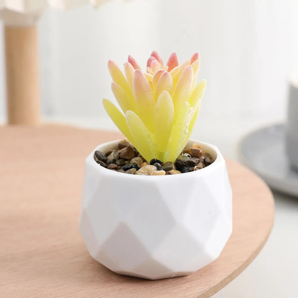 Charming Mini Evergreen Artificial Succulent - Perfect Bonsai Cactus for Home Decor