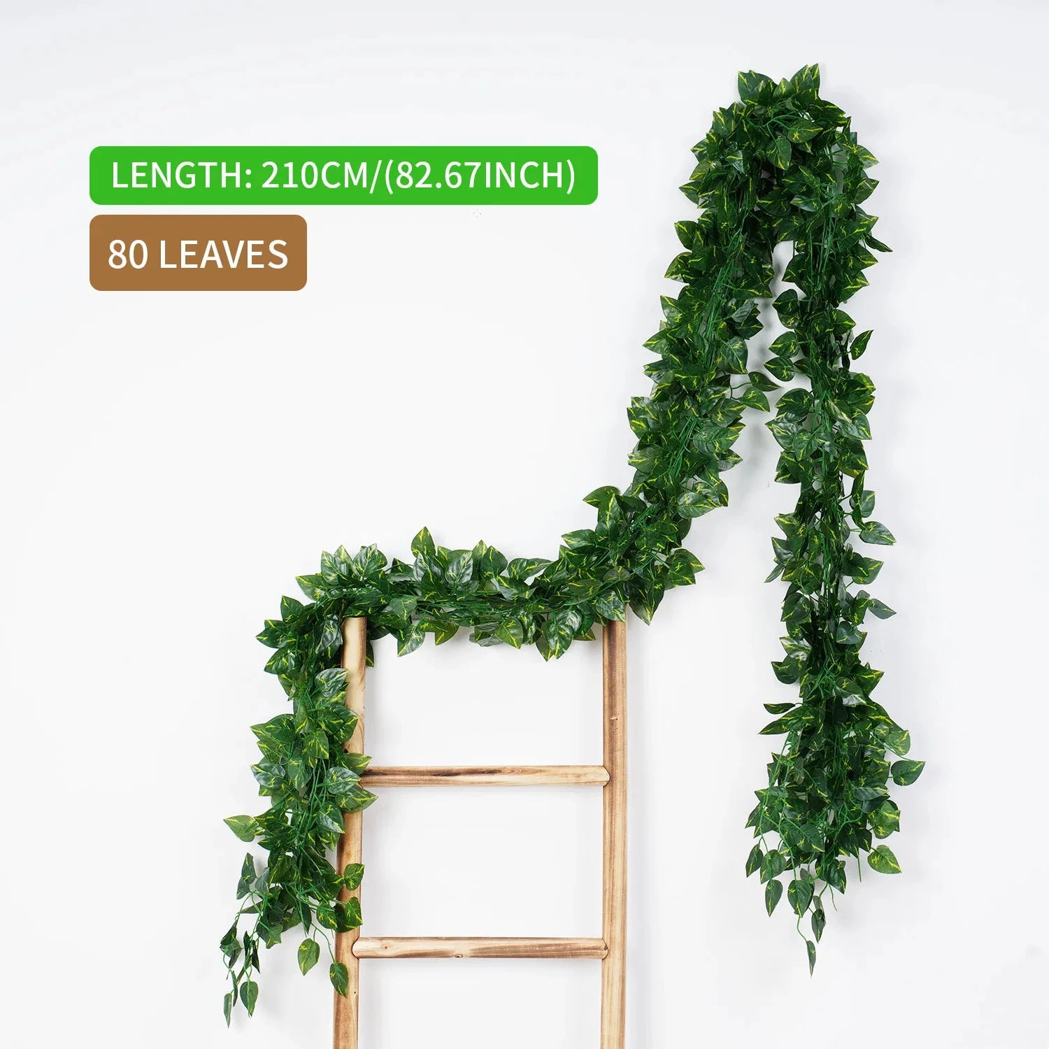 Lush 2.1M Green Ivy Leaf Hanging Vine - Stunning Silk Garland for Home, Garden & Wedding Decor