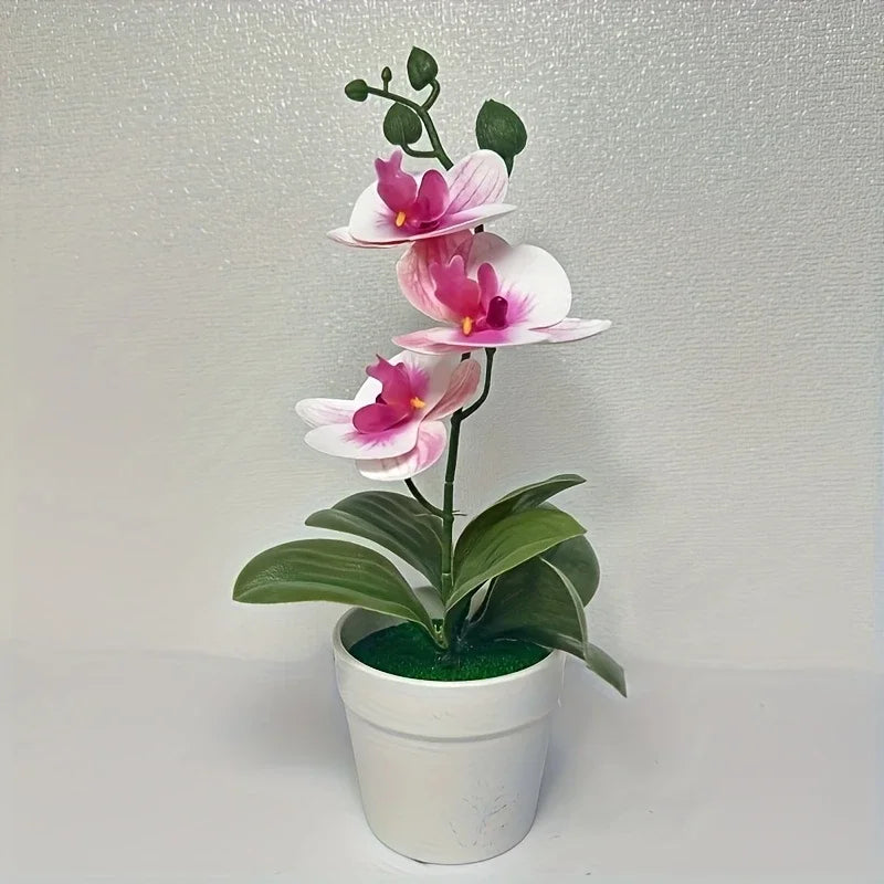 Exquisite Artificial Orchid for Home and Office - Perfect Decorative Accent for Living Rooms and Dining Tables, Fade-Resistant Elegance
