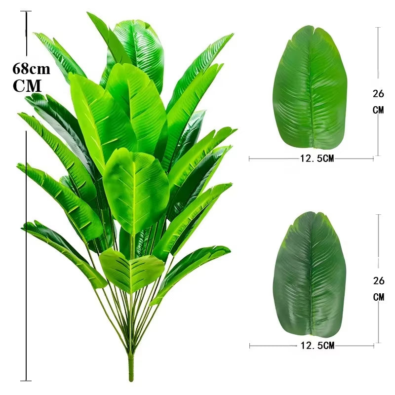 Transform Your Space with a Lush 1 Pcs Artificial Banana Tree - Realistic Palm Leaf Monstera for Stunning Home Decoration