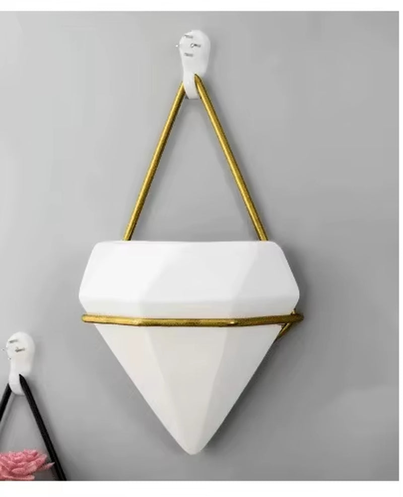 Elevate Your Space with Our Elegant Marble Pattern Wall Hanging Flower Pot - Perfect for Artificial Plants and Dried Flowers