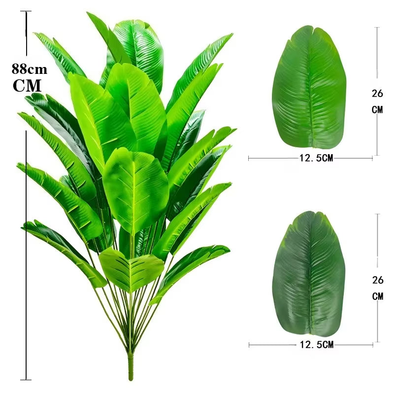 Transform Your Space with a Lush 1 Pcs Artificial Banana Tree - Realistic Palm Leaf Monstera for Stunning Home Decoration