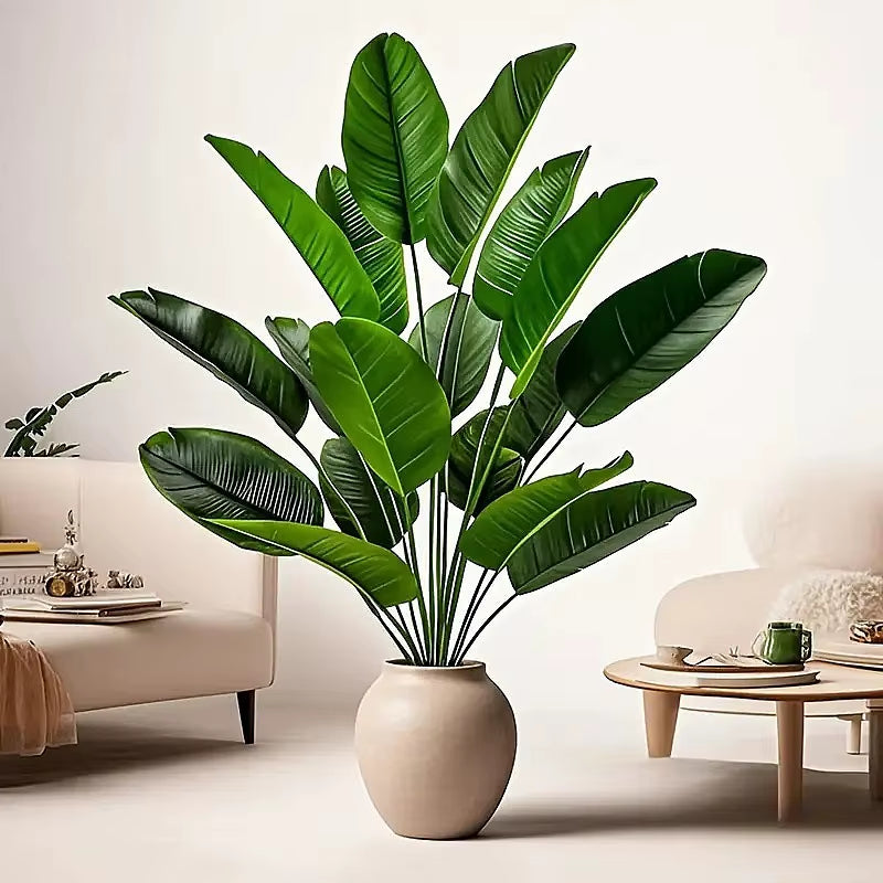 Transform Your Space with a Lush 1 Pcs Artificial Banana Tree - Realistic Palm Leaf Monstera for Stunning Home Decoration