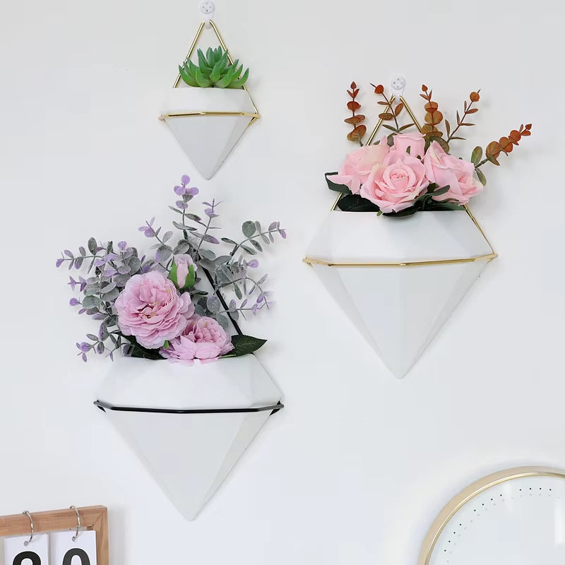 Elevate Your Space with Our Elegant Marble Pattern Wall Hanging Flower Pot - Perfect for Artificial Plants and Dried Flowers